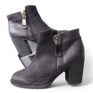 Aldo Leather  Side‎ Zip Ankle Booties Black Women's 9
